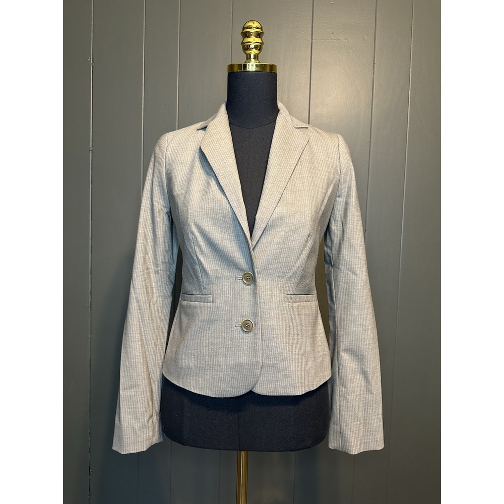 Club Monaco Greige Grey Beige Wool Blend Blazer‎ Pinstripe 2